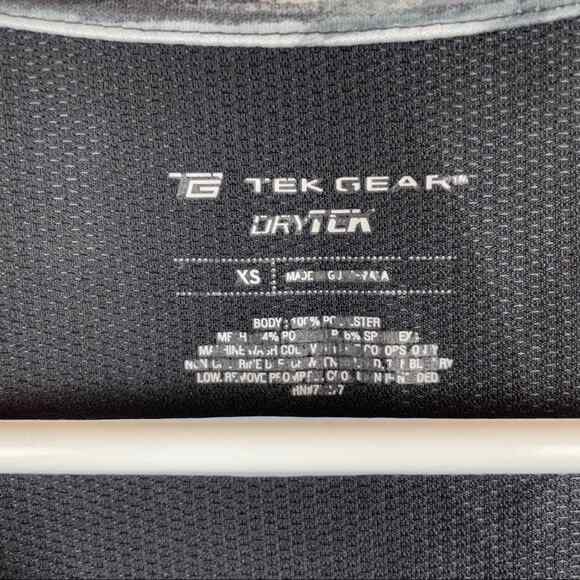 Tek Gear Tank Top Extra Small Black White Mesh Back Sleeveless Shirt Activewear - Picture 2 of 5